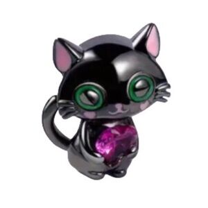 S925 Adorable Black Kitten Charm Pandora Style